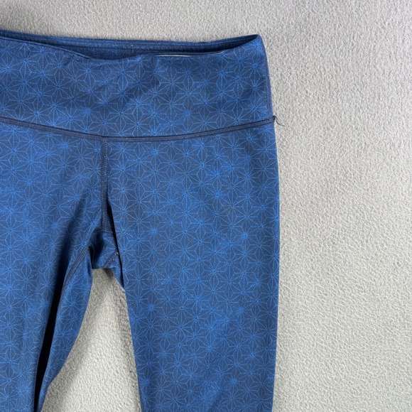 Lululemon Leggings Women 4 Crop‎ Blue Patterned Athletic Geometric Yoga Lounge - Picture 10 of 10